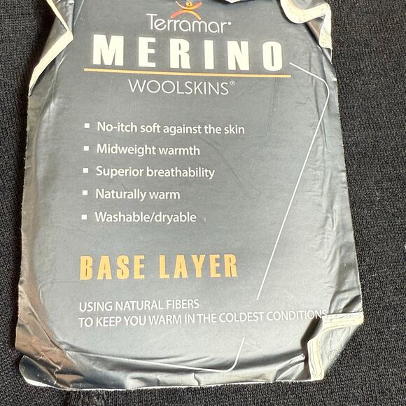 Terramar Merino Woolskins Shirt Size S 1/2 Zip Pullover Base Layer Striped - Picture 15 of 16